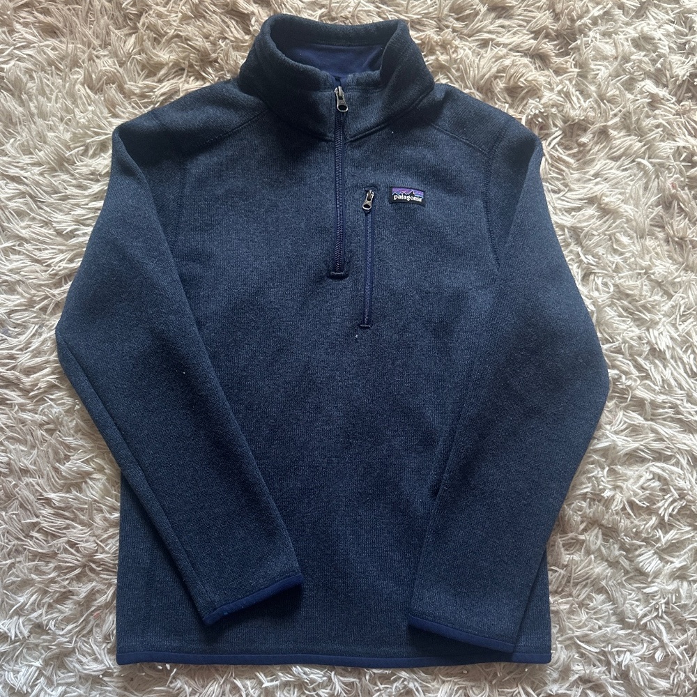 Boys Patagonia Better Sweater Size Large L 12 Navy Blue